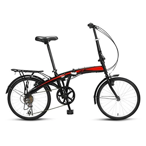 Folding Bike : ZHEDYI 20in Lightweight Folding Bike, 7-speed Adult Bikes Cruiser Bicycle Rear Carrying Rack, Very Suitable for City Riding and Commuting Bicycles, Bicycle Seats for Comfort，unisex