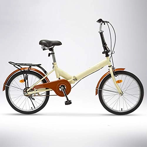 Folding Bike : ZHEDYI 20in Lightweight Folding Bike Bicycle, High-carbon Steel Bracket Single-speed Rear Brake Compact Bicycles, City Commuter Bikes with Rear Frame, Unisex Work Cycling Student Bicycle