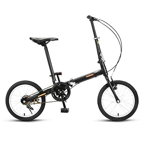 Folding Bike : Zlw-shop Folding bike Foldable Bicycle Adult Men And Women Ultra-light Portable 16 Inch Tires Adult folding bicycle (Color : Black)