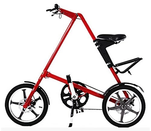 Folding Bike : ZLYJ Folding Bike 16 Inch, Ultra-Light Mini Folding Bike, Portable Outdoor Subway Transit Vehicles Foldable Bicycle for Men Women Red, 16inch
