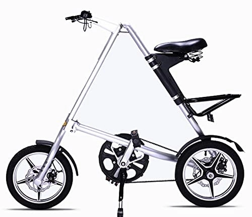 Folding Bike : ZLYJ Ultra Light Mini Folding Bike, 14" Bicycle, Portable Outdoor Subway Transit Vehicles Foldable Bicycle for Men Women White, 14inch