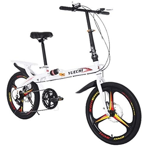 Folding Bike : ZSMLB Adult Road Bikes Mountain Bikes20in Foldable Bicycle for Adult, 7-Speed City Folding Bike Compact Suspension Bicycle with Back Seat Aluminum Frame Bicycles Adult Students Ultra-Light Po