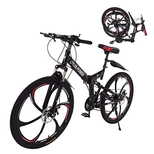 Folding Bike : ZSMLB Adult Road Bikes Mountain BikesFolding Mountain Bike for Man Women, 26in 21 Speed Outdoor Bicycle Full Suspension MTB Bikes, Carbon Steel Mountain Bicycle