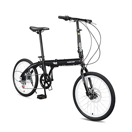 Folding Bike : ZTIANR Folding Bicycle, 20 Inch Wheels Bicycle Cycle Folding Bike Adult Ultralight Portable Bike Youth Student Bicycle, Black