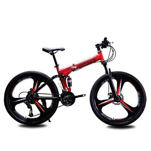 Folding Bike : ZXC Home Folding Bicycle Folding Mountain Bike 24 Inch Variable Speed Shock Absorbing Pedal Bike Easy to Go Out Suitable for Work and Leisure Multi-purpose