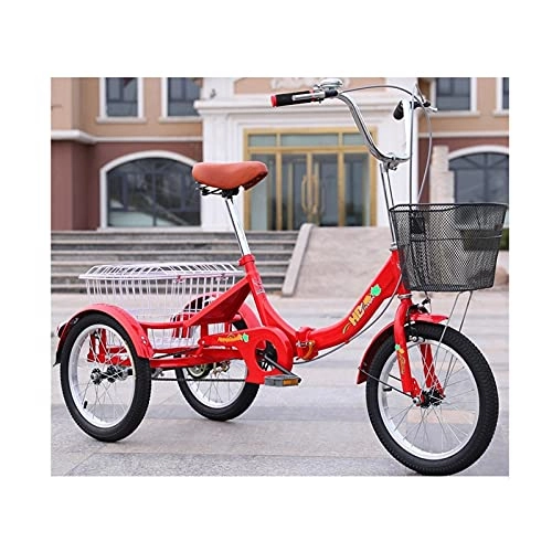 Folding Bike : zyy Adult Tricycle 1 Speed Size Cruise Bike Foldable Tricycle with Basket for Adults with Low-Step Through Frame / Large Basket / Backrest Saddle Large Size Basket with Shopping Basket for Seniors