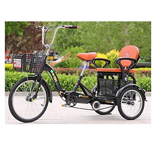Folding Bike : zyy Adult Tricycle Bike Cargo Cruiser Trike Bike 16 Inch Adjustable Trike with Bell Foldable Tricycle with Basket for Adults 1 Speed and Bike Basket Exercise Bike