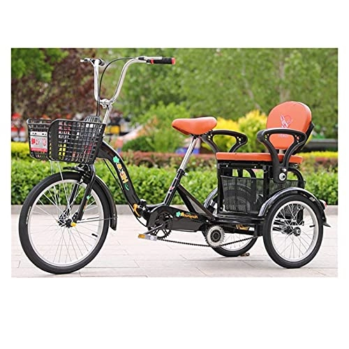 Folding Bike : zyy Adult Tricycles Adult Trikes 16 Inch 3 Wheel Bikes 1 Speed Folding Adult Trikes with Backrest for Recreation, Shopping, Picnics Exercise Men's Women's Bike W / Cargo Basket (Color : Black)