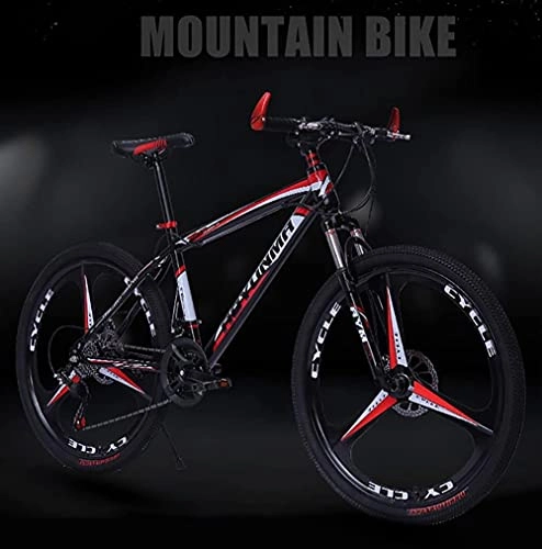 Mountain Bike : 2021 The New 26 Inch Mountain Bike Bicycle 27 Speed Rear Derailleur Front and Rear Disc Brakes Suspension Premium Mountain Bike for Men and Women-red 24 speed 24 inch