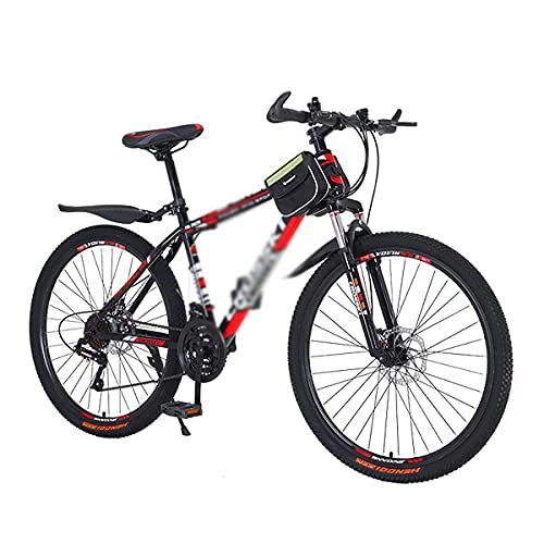 Mountain Bike : 26 Inch Mountain Bike 21 Speed Carbon Steel Frame MTB With Disc Brake And Suspension Fork For Men Woman Adult And Teens(Size:24 Speed, Color:White)