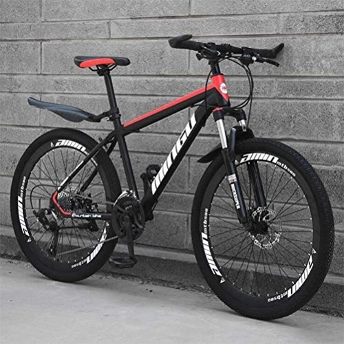 Mountain Bike : 26 Inch Mountain Bike Adult Men And Women Variable Speed City Road Bicycle (Color : Black red, Size : 30 Speed)