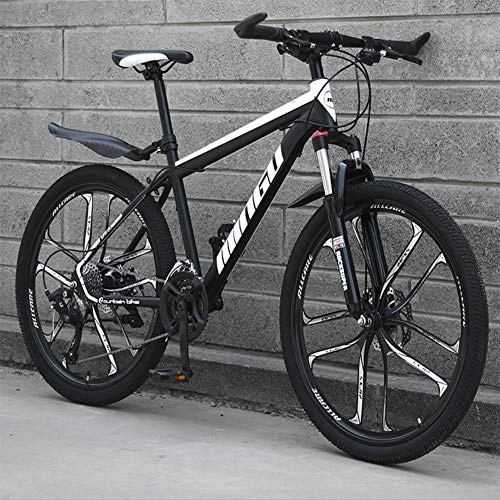 Mountain Bike : 26 Inch Mountain Bike Bicycle Adult Student Outdoors Hardtail Mountain Bikes Cycling Road Bikes Exercise Bikes, Black and white, 21 speed