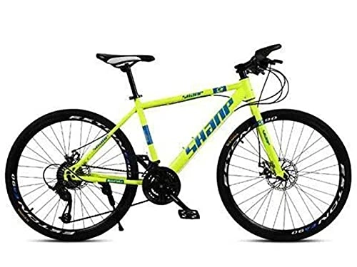 Mountain Bike : 26-Inch Mountain Bike Bicycle, Dual Disc Brake System, 21-Speed High-End Variable Speed Mountain Bike, Yellow