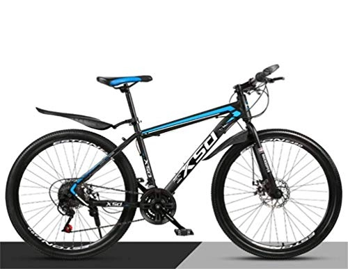 Mountain Bike : 26 Inch Off-road Mountain Bike Bicycle, City Men And Women Sports Leisure Shift Bicycle (Color : Black blue, Size : 24 speed)