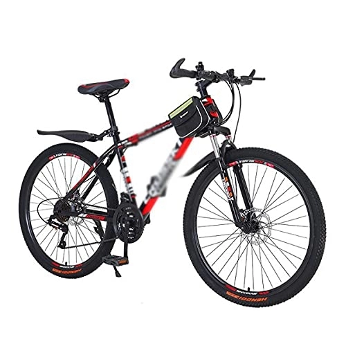 Mountain Bike : 26 Inch Sports Mountain Bikes Men's Front Suspension Mountain Bicycle Carbon Steel Frame 21 Speed With Disc Brake For Men Woman Adult And Teens(Size:27 Speed, Color:Ed)