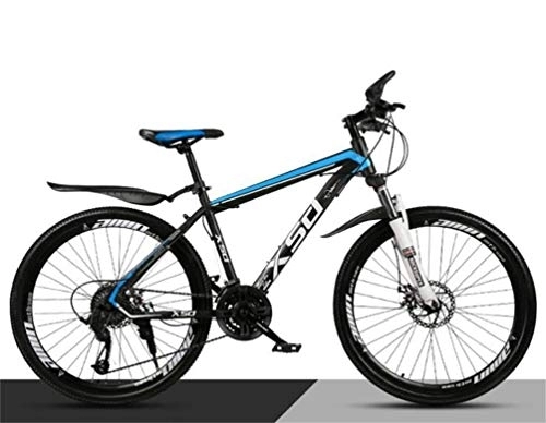 Mountain Bike : 26 Inch Wheel Mountain Bike For Adults, Student Off-road City Shock Absorber Bicycle (Color : Black blue, Size : 24 speed)
