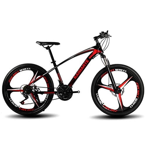 Mountain Bike : 26 Inches Mountain Bike 21 Speed Wheels Dual Suspension Bicycle Disc Brakes, Red