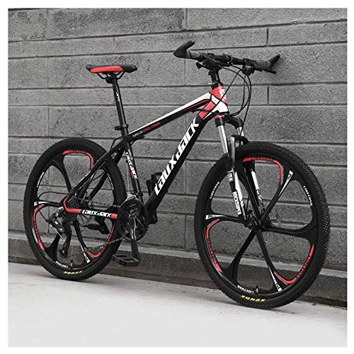 Mountain Bike : 26" Men's Mountain Bike Trail Mountains HighCarbon Steel Front Suspension Frame Twist Shifters Through 24 Speeds Red