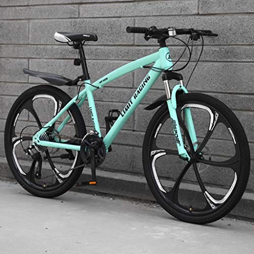 Mountain Bike : 26"Mountain Bike, Carbon Steel Frame Mountain Bicycles, Dual Disc Brake and Front Suspension (Color : A, Size : 21-speed)