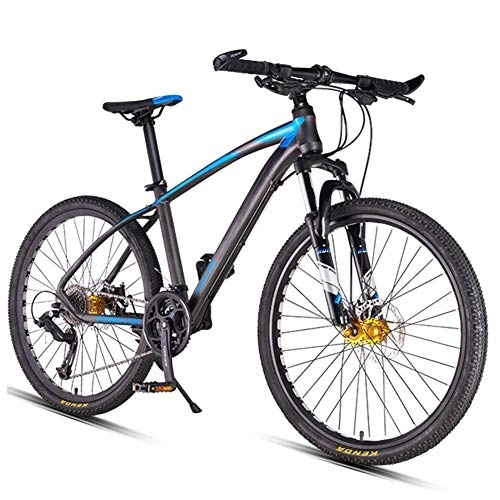 Mountain Bike : 26inch 27-Speed Mountain Bikes, Dual Disc Brake Hardtail Mountain Bike, Mens Women Adult All Terrain Mountain Bike, Adjustable Seat & Handlebar, Blue