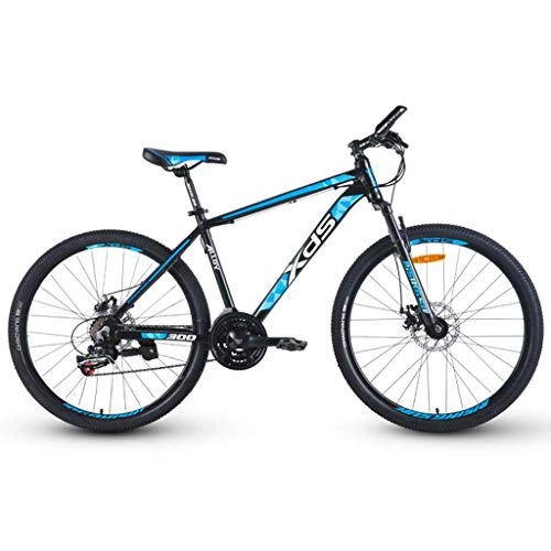 Mountain Bike : 26inch Mountain Bike, Aluminium Alloy Frame Bicycles, 17" Frame, Double Disc Brake and Front Suspension, 21 Speed (Color : B)