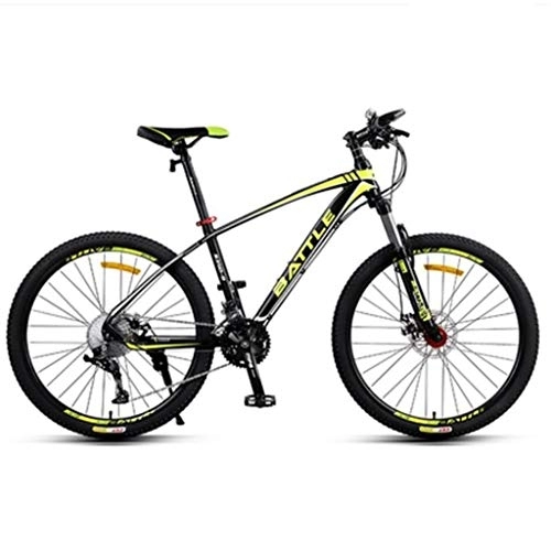 Mountain Bike : 26inch Mountain Bike, Aluminium Alloy Frame Bicycles, Double Disc Brake and Locking Front Suspension, 33 Speed (Color : Green)