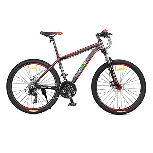 Mountain Bike : 26Mountain Bike, Aluminium Frame Hardtail Bicycles, Dual Disc Brake and Locking Front Suspension, 27 Speed (Color : Black)