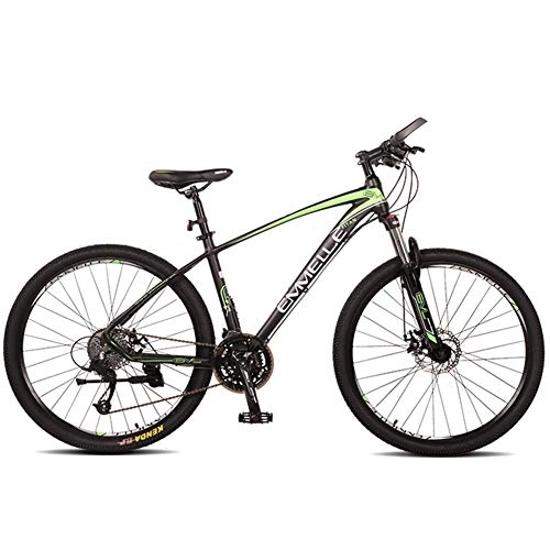 Mountain Bike : 27-Speed Mountain Bikes, 27.5 Inch Big Tire Mountain Trail Bike, Dual-Suspension Mountain Bike, Aluminum Frame, Men's Womens Bicycle, Green