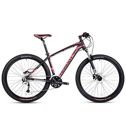 Mountain Bike : 27-Speed Mountain Bikes, Men's Aluminum 27.5 Inch Hardtail Mountain Bike, All Terrain Bicycle with Dual Disc Brake, Adjustable Seat, Black FDWFN
