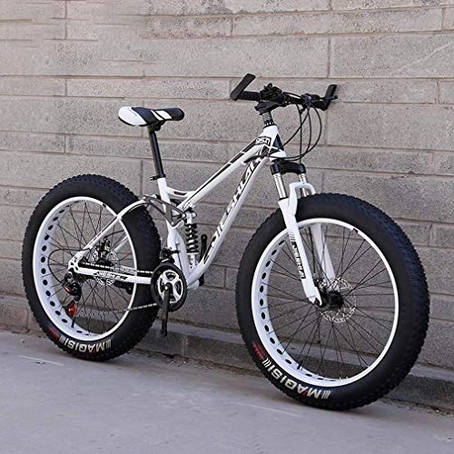 Mountain Bike : Adult Fat Tire Mountain Bike, Off-Road Snow Bike, Double Disc Brake Bikes, Beach Bicycle 24 Inch Wheels