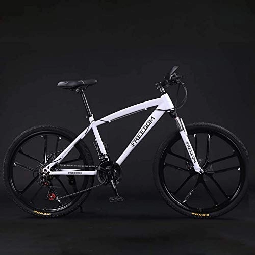 Mountain Bike : Adult Mens 26 Inch Mountain Bike, Teenage Student Double Disc Brake Bicycles, Beach Snow Bicycle, Mium Alloy Integrated Wheels