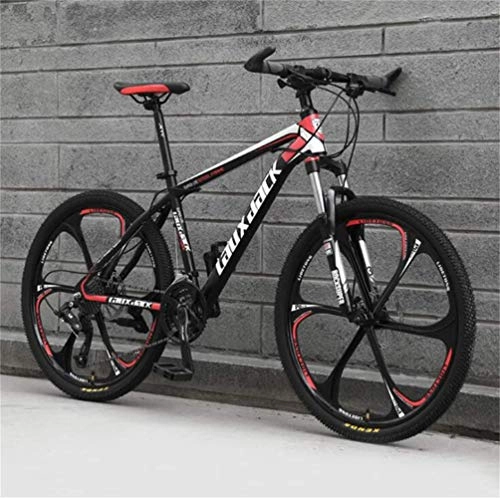 Mountain Bike : Adult Mountain Bike 26 Inch Double Disc Brake Off-road Speed Bicycle Men And Women (Color : Black red, Size : 30 speed)