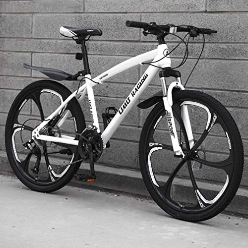 Mountain Bike : Adult Mountain Bike, High-Carbon Steel Frame Beach Bicycle, Double Disc Brake Off-Road Snow Bikes, 26 Inch Six knives Mium Alloy Integrated Wheels