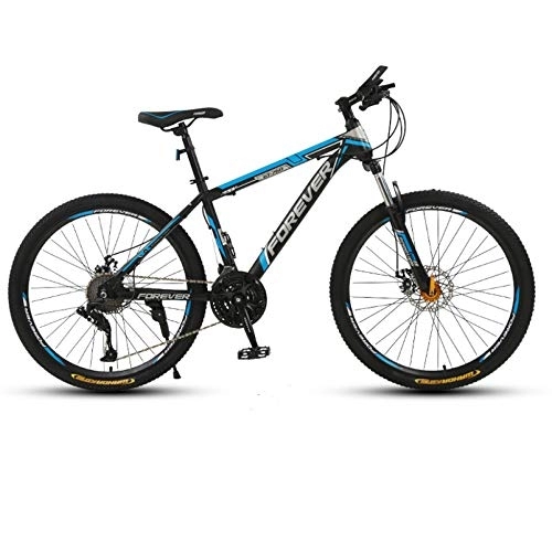 Mountain Bike : Adultmountain Bike, 26 Inch Men's Dual Disc Brake Hardtailmountain Bike, Bicycle Adjustable Seat, High-Carbon Steel Frame, C-26inch27speed