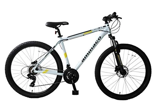 Mountain Bike : Ammaco. Osprey V2 27.5" 650B Wheel Hardtail Front Suspension Mountain Bike Hydraulic Disc Brakes 21 Speed Alloy 21" Frame Duck Egg Blue / Yellow