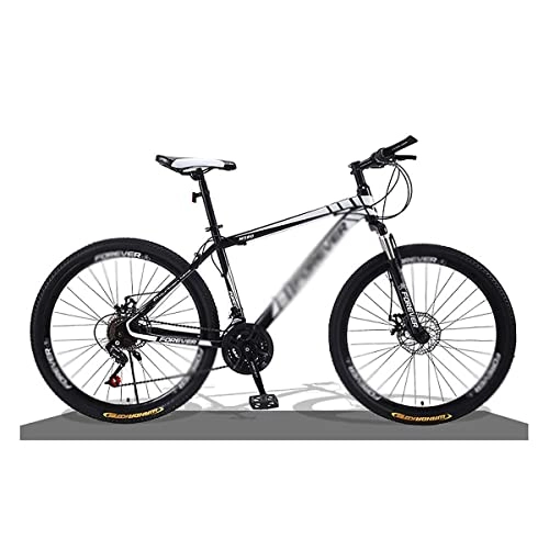 Mountain Bike : BaiHogi Professional Racing Bike, 27.5" Wheel Front Suspension Mens Steel Frame Mountain Bike 24 / 27 Speed Shifters with Double Disc Brake / Black / 21 Speed (Color : Black, Size : 21 Speed)