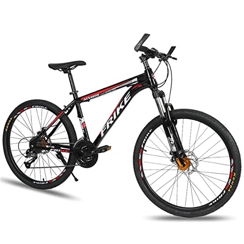 Mountain Bike : BaiHogi Professional Racing Bike, Adult Mountain Bike 21 / 24 / 27 Speeds 26-Inch Wheels Aluminum Frame Double Disc Brakes, Multiple Colors / Blue / 27 Speed (Color : Red, Size : 21 Speed)