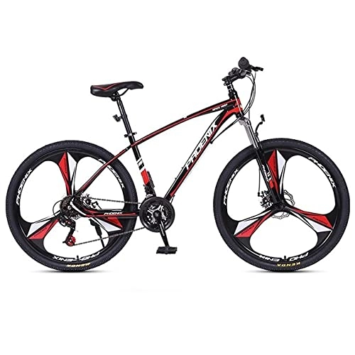 Mountain Bike : BaiHogi Professional Racing Bike, Bike 24 / 27 Speed Mountain Bike 27.5 Inches 3-Spoke Wheels MTB Dual Disc Brakes Bicycle for Men Woman Adult and Teens / Red / 27 Speed (Color : Red, Size : 24 Speed)