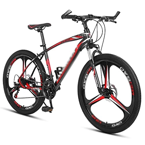 Mountain Bike : BaiHogi Professional Racing Bike, Men's Double Disc Brake 21 / 24 / 27-Speed Mountain Bike 26 Inches Wheel High-Carbon Steel Frame for a Path Trail Mountains / Red / 24 Speed (Color : Red, Size : 27 Speed)