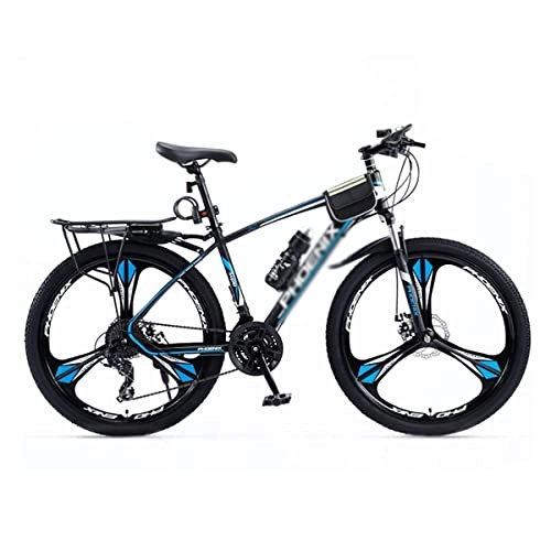 Mountain Bike : BaiHogi Professional Racing Bike, Mountain Bike 27.5 inch Wheels 24 Speed Carbon Steel Frame Trail Bicycle with Double Disc Brake for Men Women Adult / Black / 24 Speed (Color : Blue, Size : 24 Speed)