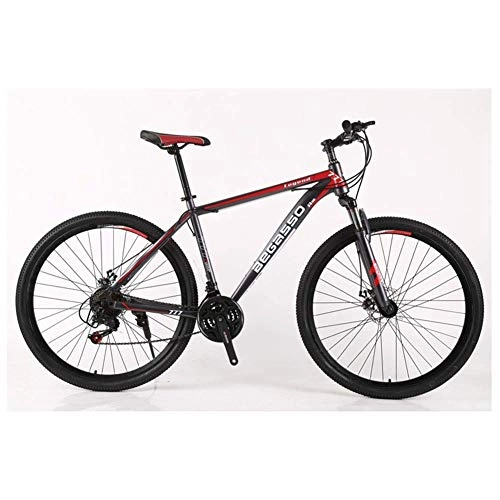 Mountain Bike : BANANAJOY Outdoor sports Mountain Bike 2130 Speeds Mens HardTail Mountain Bike 26" Tire And 17 Inch Frame Fork Suspension with Bicycle Dual Disc Brake (Color : Red, Size : 24 Speed)