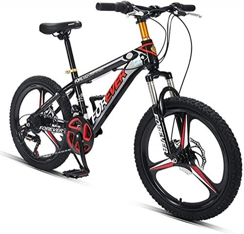 Mountain Bike : Bicycle 20 Inch Kids Mountain Bikes, 24 Speed High-carbon Steel Hardtail All Terrain Mountain Bicycle, Mountain Trail Bike with Dual Disc Brake, Blue (Color : Black)