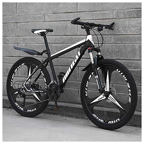 Mountain Bike : Bicycle Fork 26 Inch Mountain Bike Fully, With Front And Rear Disc Brakes, Gears, Full Suspension, Boys-Men Bike, With Front And Rear Fenders, D, 27Speed TT