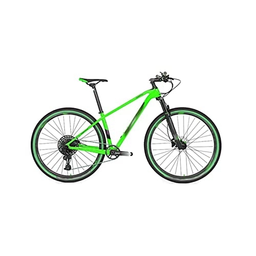 Mountain Bike : Bicycles for Adults Aluminum Wheel Carbon Fiber Mountain Bike Hydraulic Disc Brake Bike (Color : Green, Size : Medium)