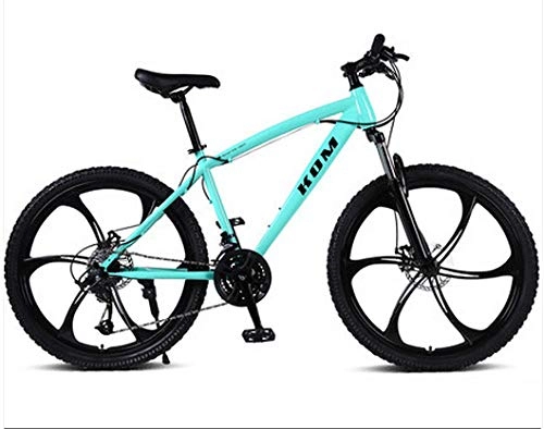 Mountain Bike : Bike Bike Mountain Bikes Exercise Bike for Home Bike Male and Female Bicycles 26 inch 21 / 24 / 27 Speed Carbon Steel Downhill Mountain Bike one Wheel Bicycle Outdoor Travel-C Green_24 Speed