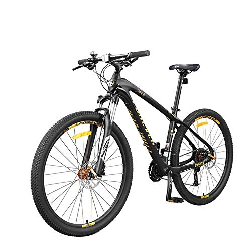 Mountain Bike : CDDSML 27speed Variable Speed Mountain Bike 27.5 Inch Lightweight Adult Road Bicycle Men Outdoor Sports Racing Ride-Black Golden_27.5 Inch(162-195cm)_27 Speed