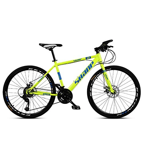 Mountain Bike : Chengke Yipin Men's Mountain Bike Student Bike 24" Carbon Steel Frame Urban Road Bike-yellow_24 speed