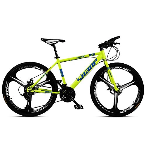 Mountain Bike : Chengke Yipin Student Mountain Bike Men's and Women's Bicycles 26 Inch One Wheel Carbon Steel Frame Urban Road Bike-yellow_30 speed