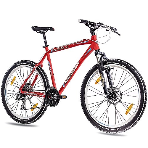 Mountain Bike : CHRISSON '26inch MTB Mountain Bike Cutter 1.0Alu mit 24g Acera Matt Red