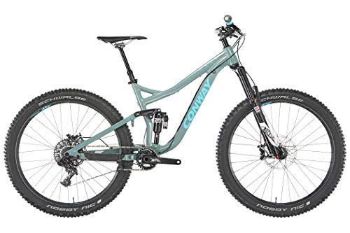 Mountain Bike : Conway WME 727 Plus Alu Men grey / blue Framesize 41cm 2018 MTB Full Suspension